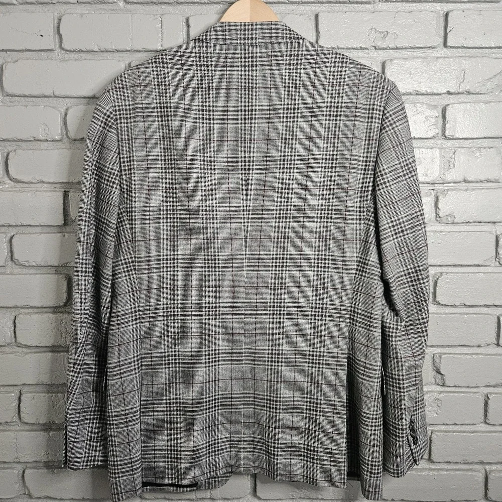 Faconnable Mens Blazer 42R Wool Cashmere Plaid Sport‎ Coat Suit Jacket